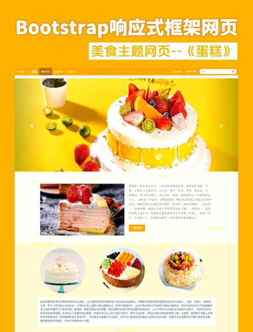 网页制作中的甜品蛋糕模板，多样类型与特色设计大揭秘