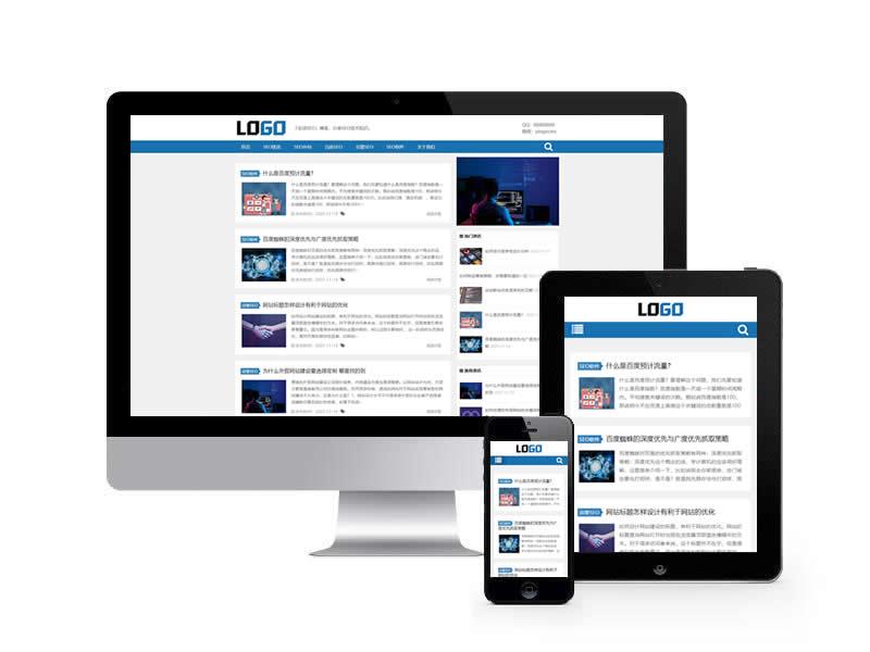 SEO优化博客类网站pbootcms模板(自适应手机端)